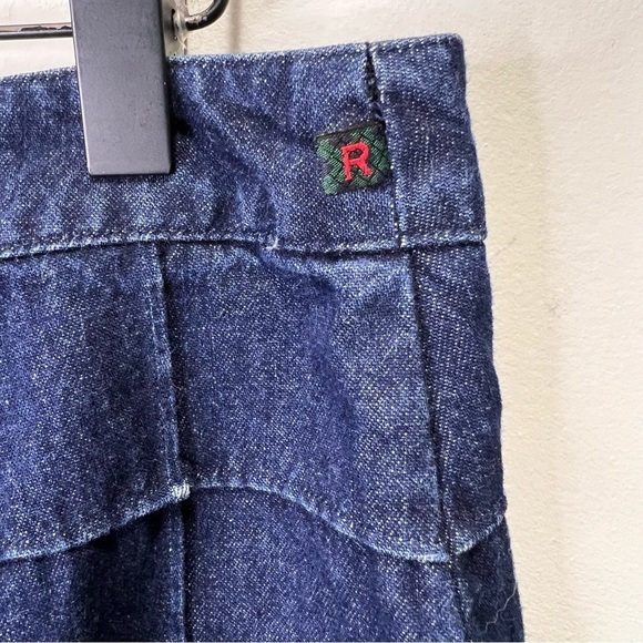 Lauren Ralph Lauren Windowpane Plaid Checkered Denim Blue Pencil Skirt Size 10 - Picture 6 of 8